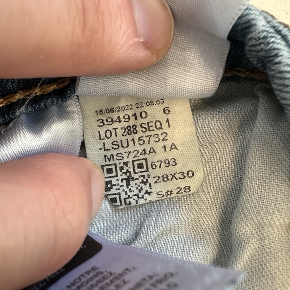 Levis 514 Jeans Mens 28x30 Blue Slim Mid Rise Medium Wash Straight Faded Denim - Picture 11 of 12